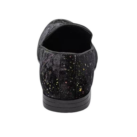 Stacy Adams Men's Stellar Glitter Plain Toe Slip On Loafer Black Velour Size 12 - Picture 6 of 12